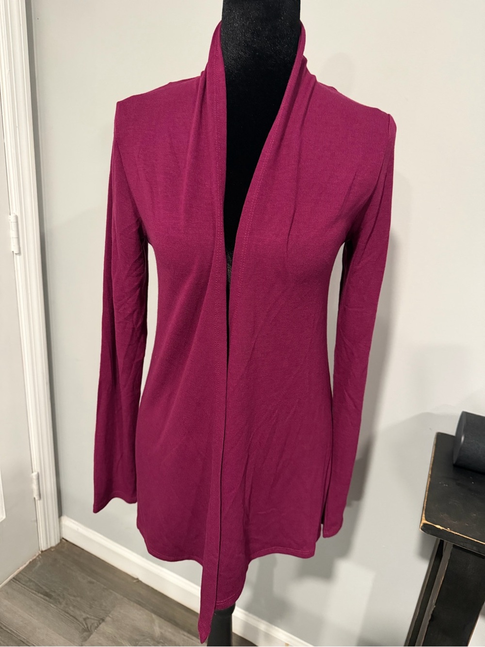 Tahari Open-Front Cardigan in Magenta